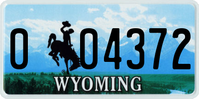 WY license plate 004372