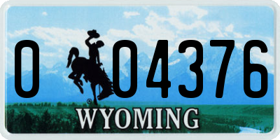 WY license plate 004376