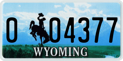 WY license plate 004377