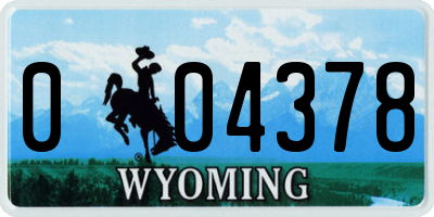 WY license plate 004378
