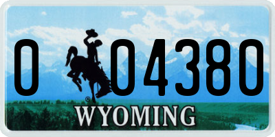 WY license plate 004380