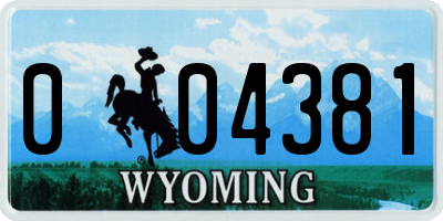 WY license plate 004381