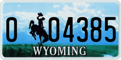 WY license plate 004385