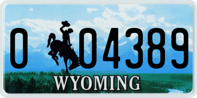 WY license plate 004389