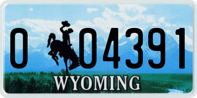 WY license plate 004391