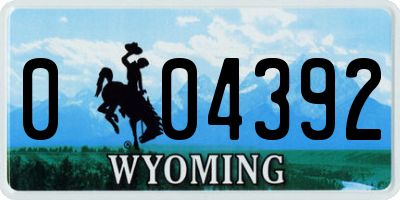 WY license plate 004392