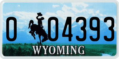 WY license plate 004393