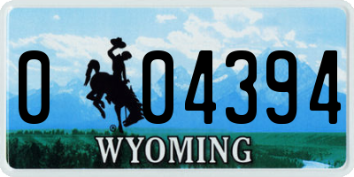 WY license plate 004394