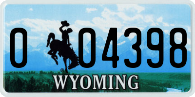 WY license plate 004398