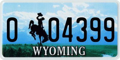 WY license plate 004399