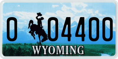 WY license plate 004400