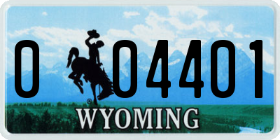 WY license plate 004401