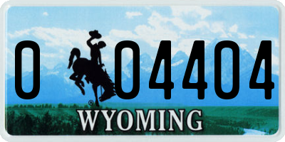 WY license plate 004404