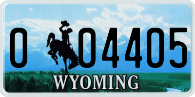 WY license plate 004405