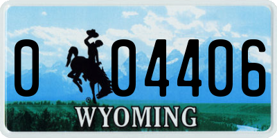 WY license plate 004406