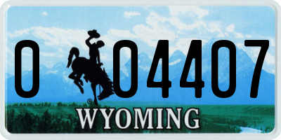 WY license plate 004407