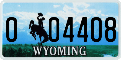 WY license plate 004408