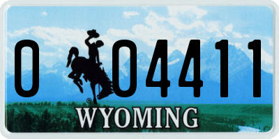 WY license plate 004411