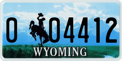 WY license plate 004412