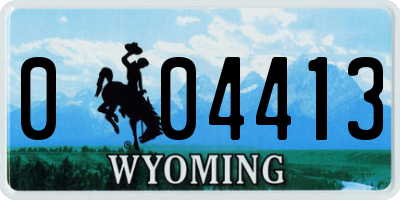 WY license plate 004413