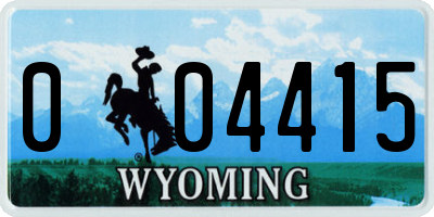 WY license plate 004415