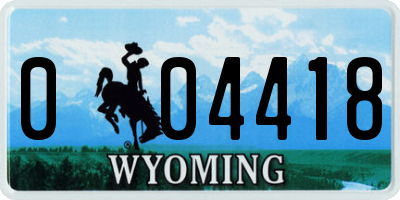 WY license plate 004418