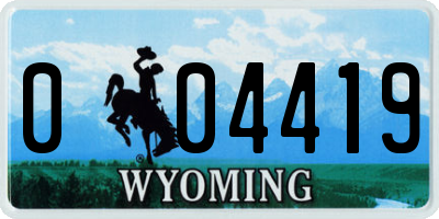 WY license plate 004419