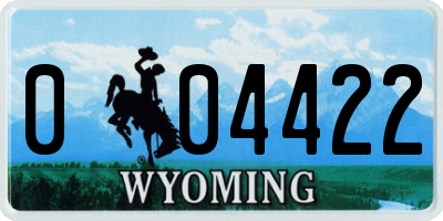 WY license plate 004422