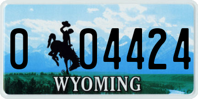 WY license plate 004424