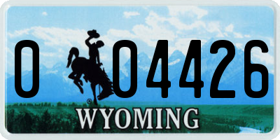 WY license plate 004426