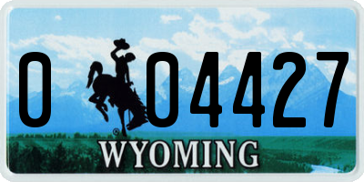 WY license plate 004427