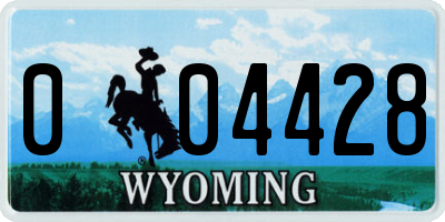 WY license plate 004428