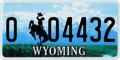 WY license plate 004432