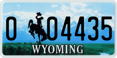 WY license plate 004435