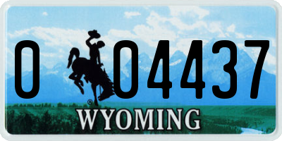 WY license plate 004437