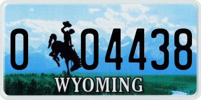 WY license plate 004438