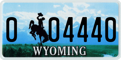 WY license plate 004440