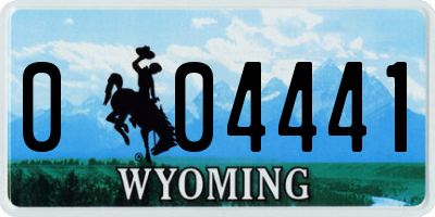 WY license plate 004441