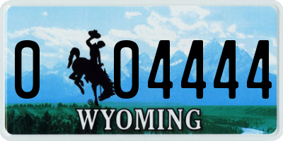 WY license plate 004444