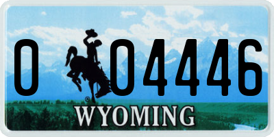 WY license plate 004446