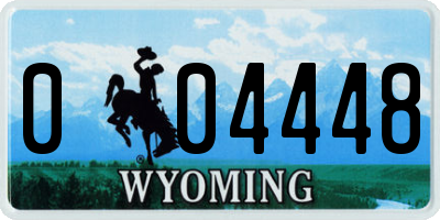 WY license plate 004448