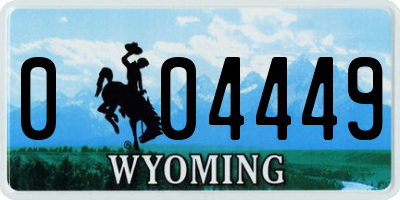 WY license plate 004449