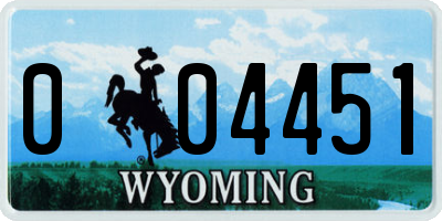 WY license plate 004451