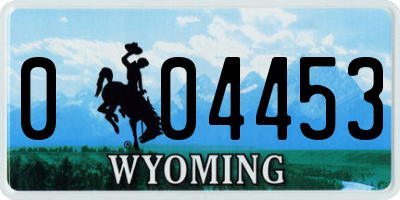 WY license plate 004453