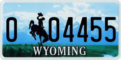 WY license plate 004455