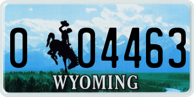 WY license plate 004463