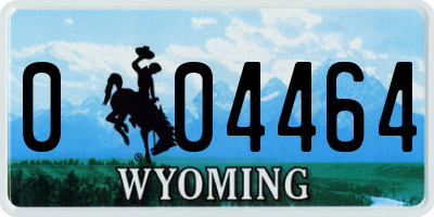 WY license plate 004464