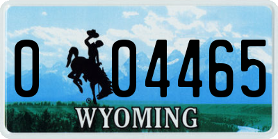 WY license plate 004465