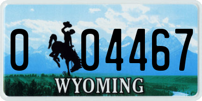 WY license plate 004467