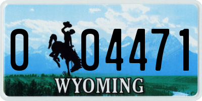 WY license plate 004471